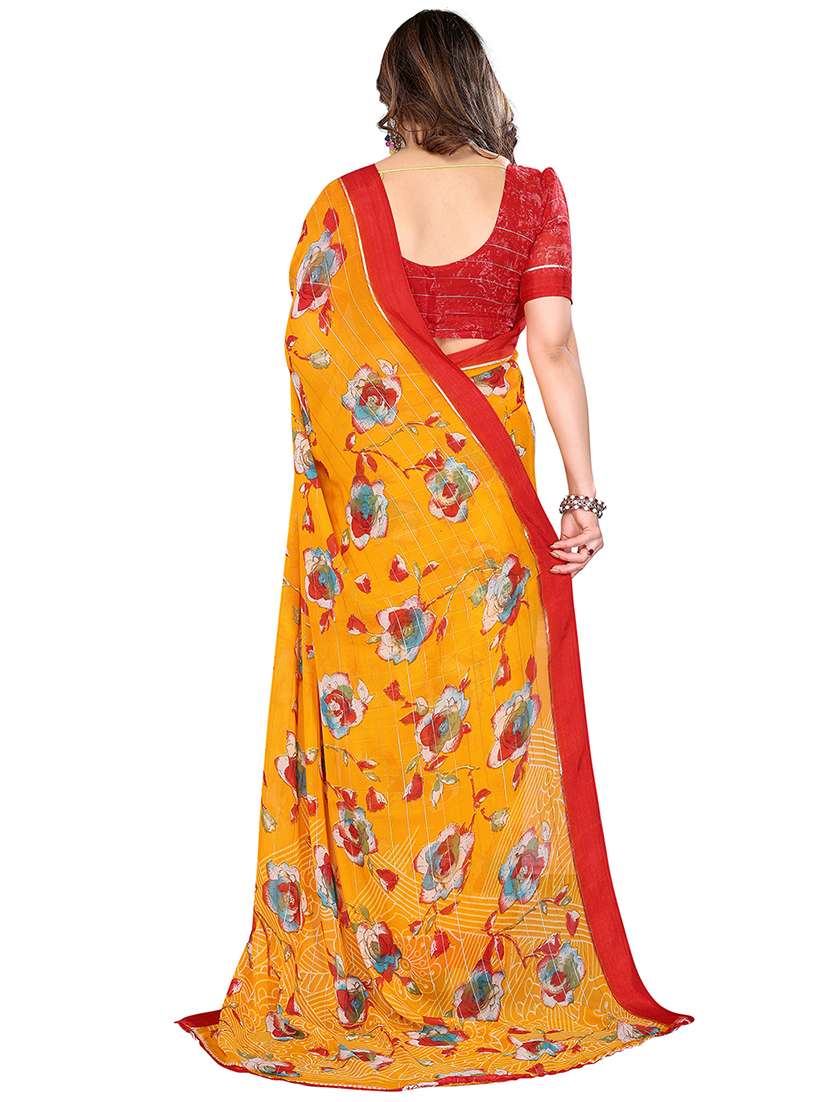 women printed casual wear saree with blouse - 22048194 -  Standard Image - 2