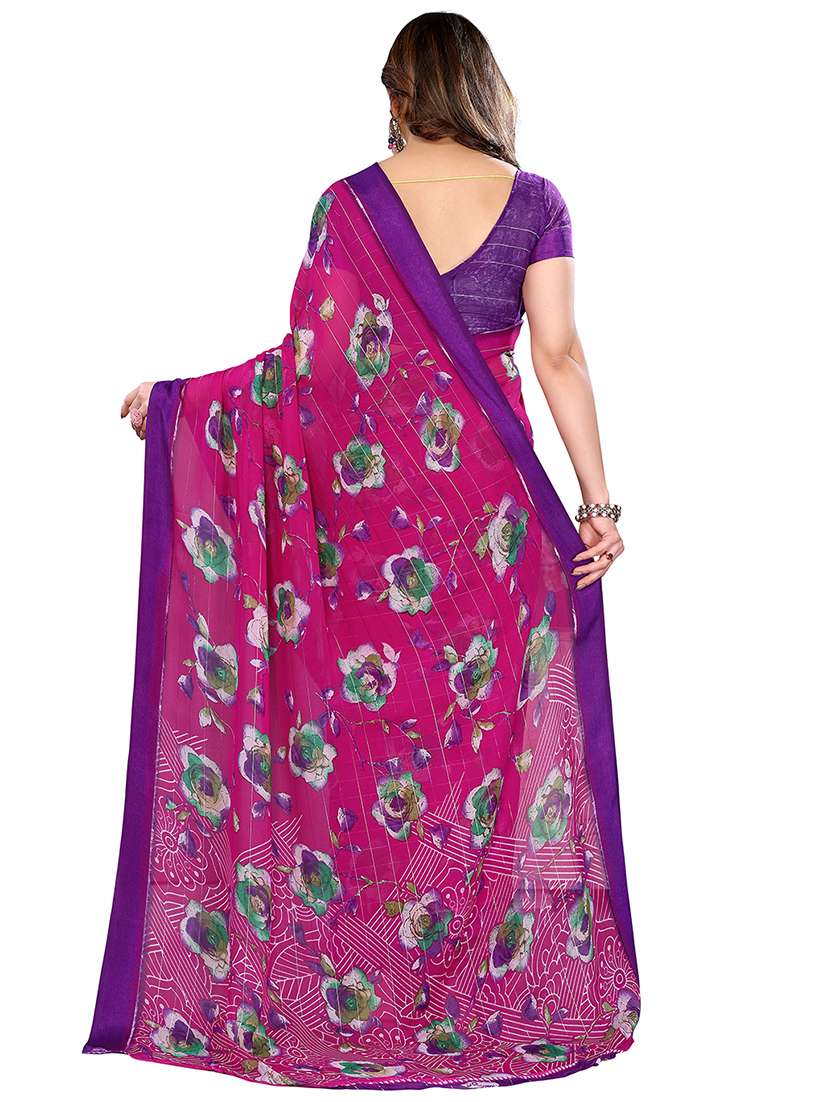 women printed casual wear saree with blouse - 22048195 -  Standard Image - 2