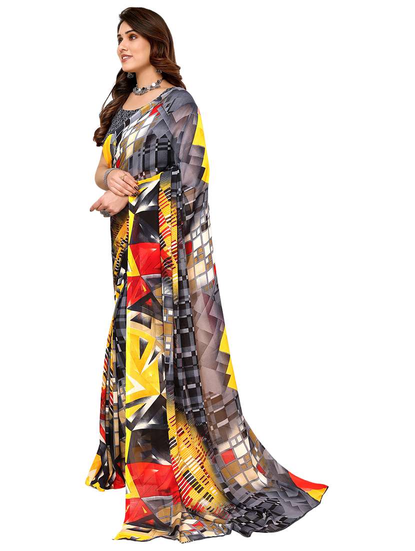 women printed casual wear saree with blouse - 22048288 -  Standard Image - 2