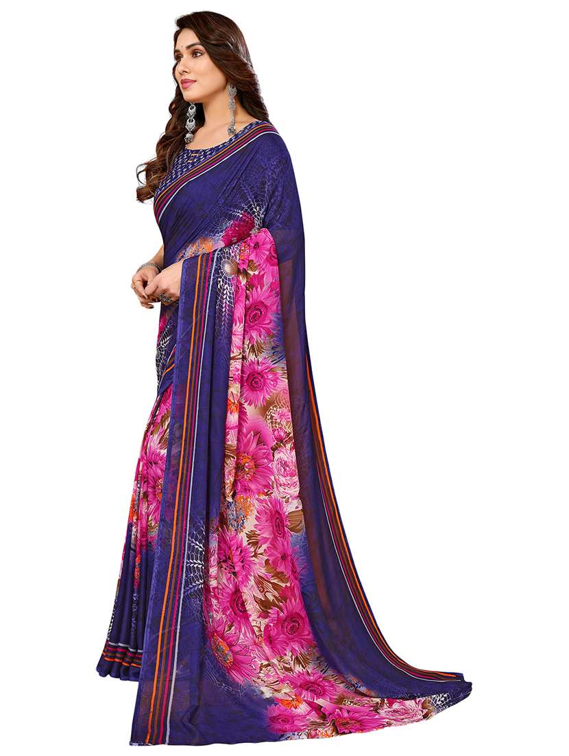 women printed casual wear saree with blouse - 22048290 -  Standard Image - 2