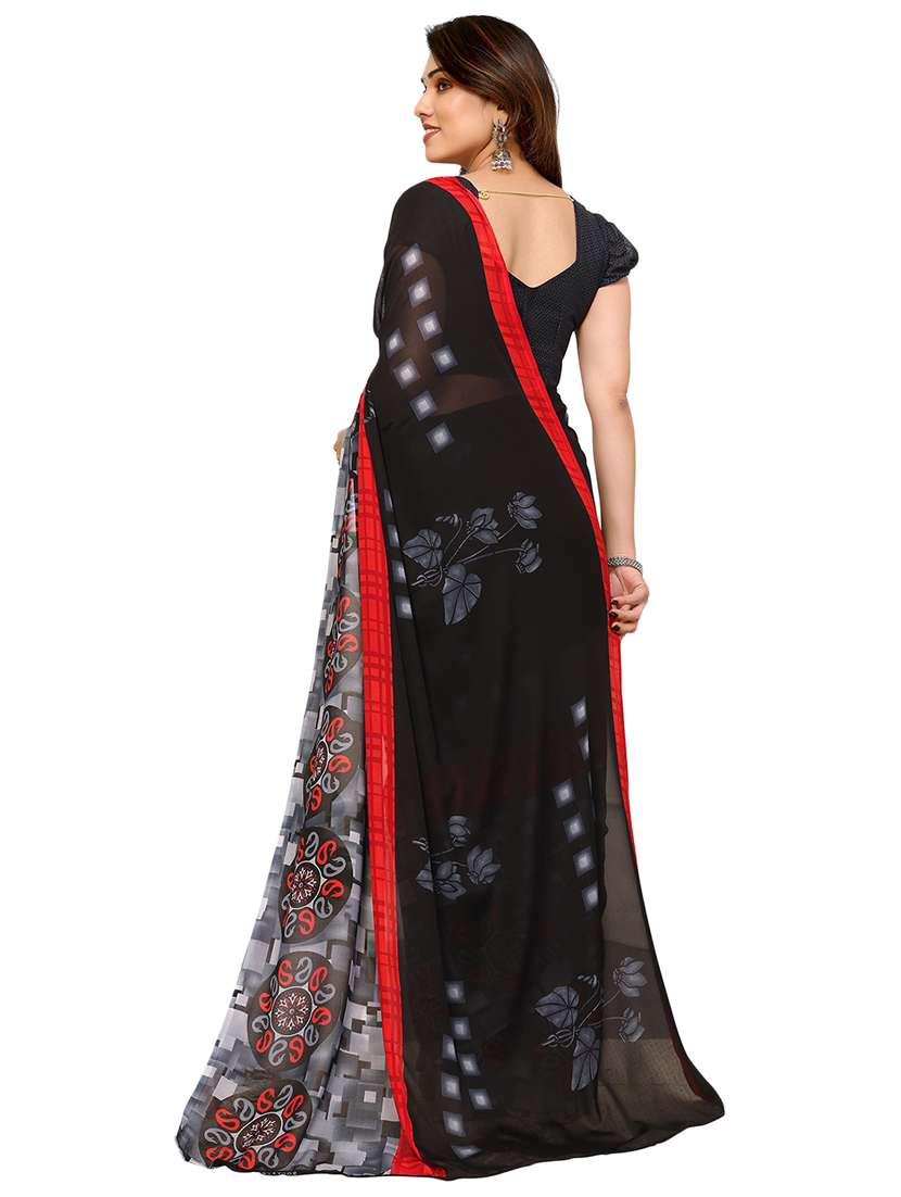 women printed casual wear saree with blouse - 22048291 -  Standard Image - 2