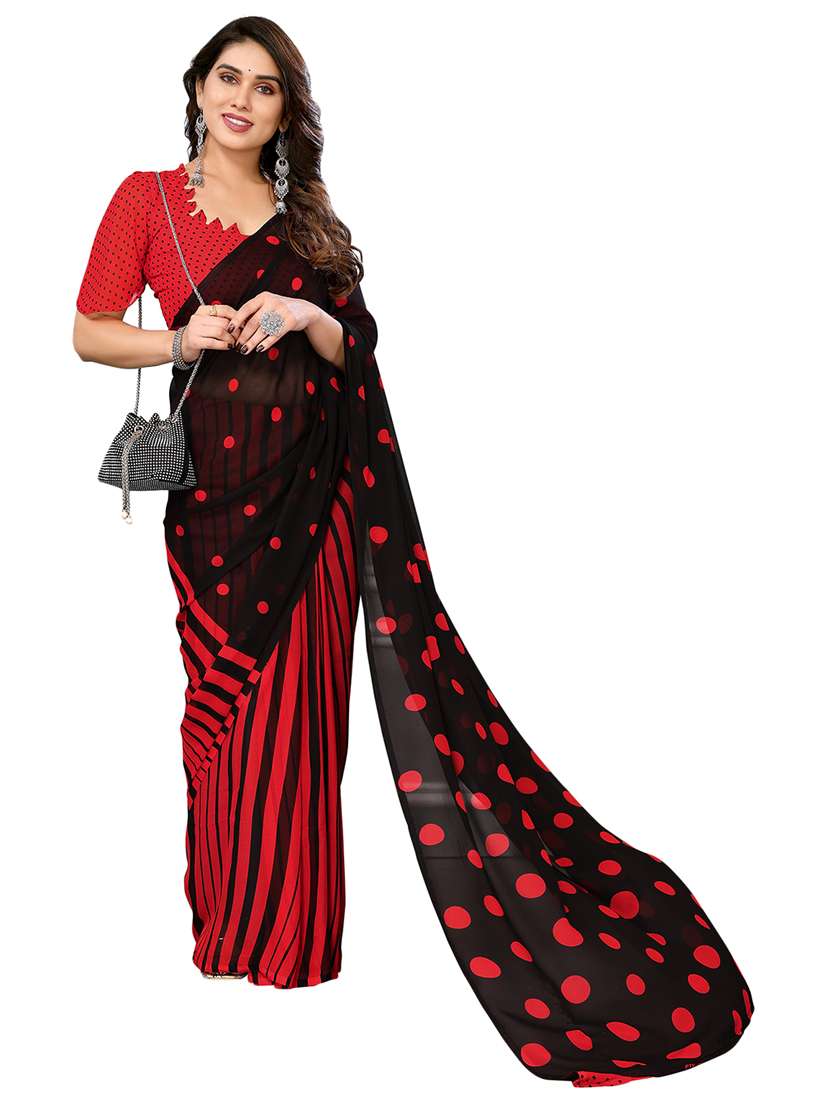 women printed casual wear saree with blouse - 22048300 -  Standard Image - 2