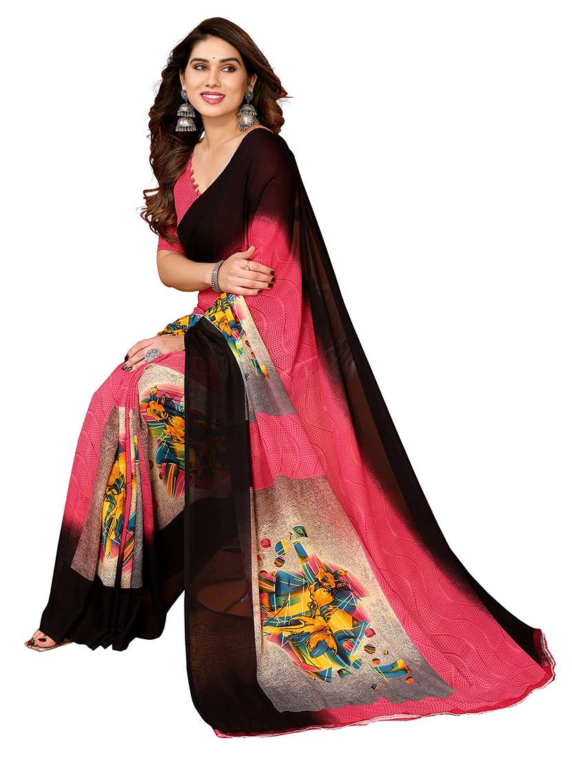 women printed casual wear saree with blouse - 22048304 -  Standard Image - 2