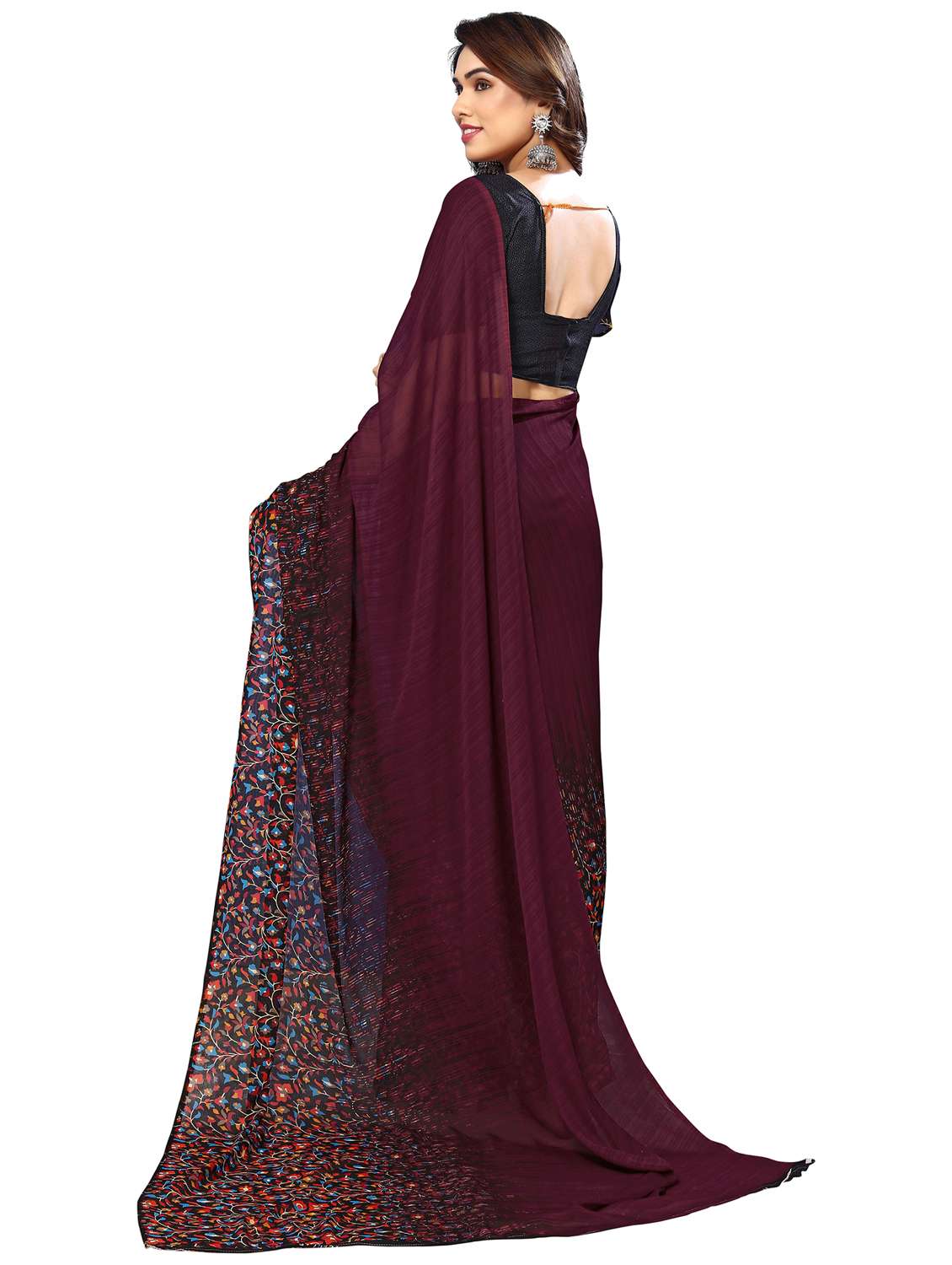 women printed casual wear saree with blouse - 22048305 -  Standard Image - 2