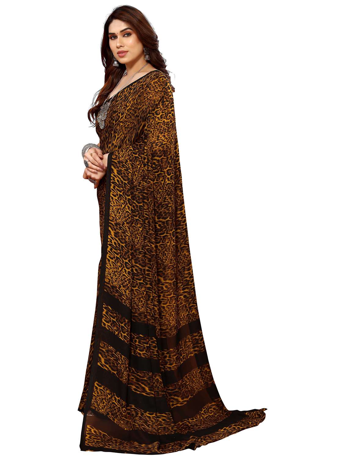 women printed casual wear saree with blouse - 22048306 -  Standard Image - 2