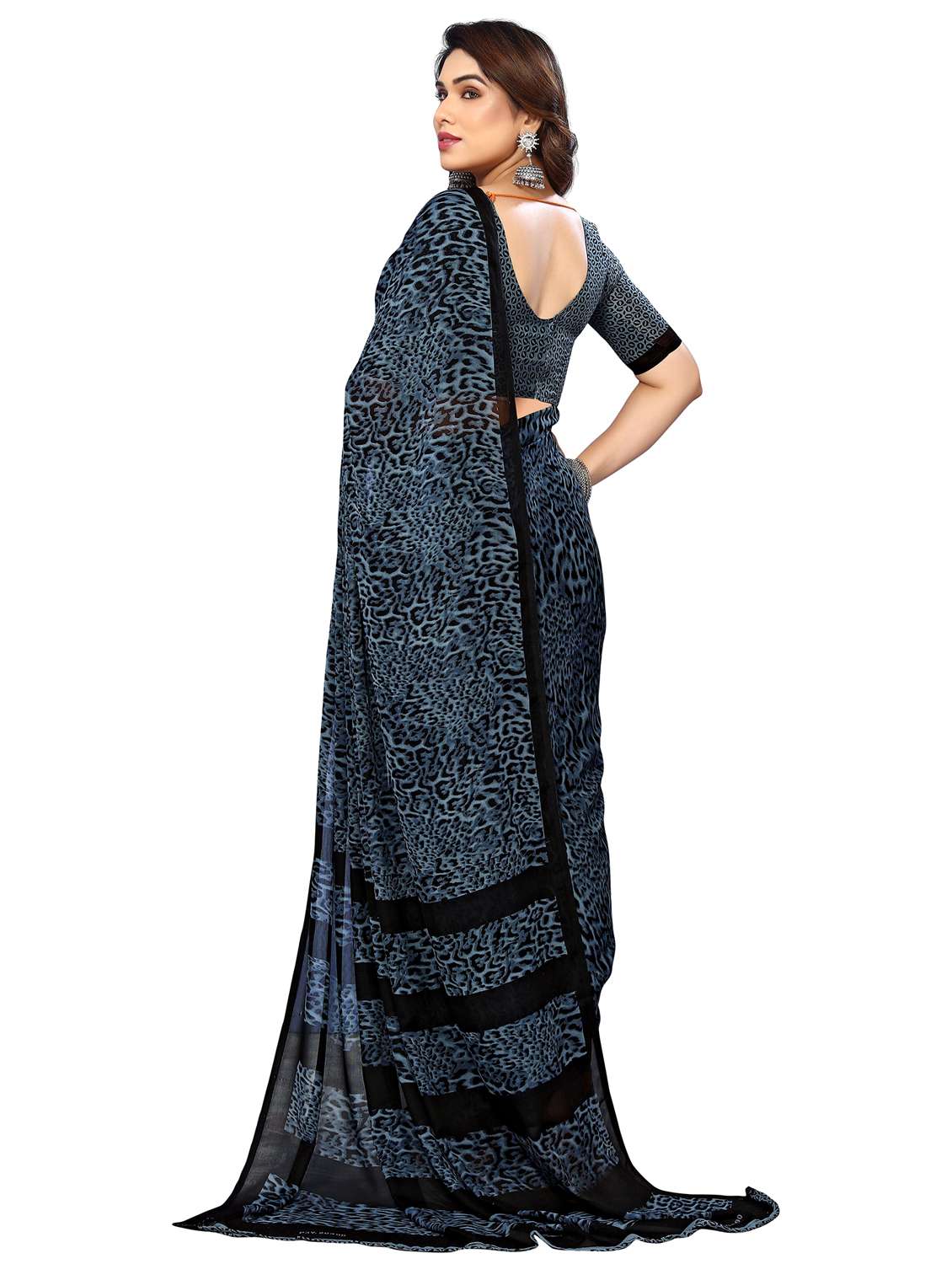 women printed casual wear saree with blouse - 22048307 -  Standard Image - 2