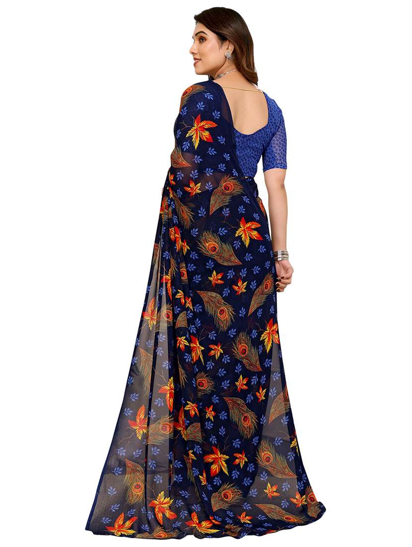 women printed casual wear saree with blouse - 22048311 -  Standard Image - 2