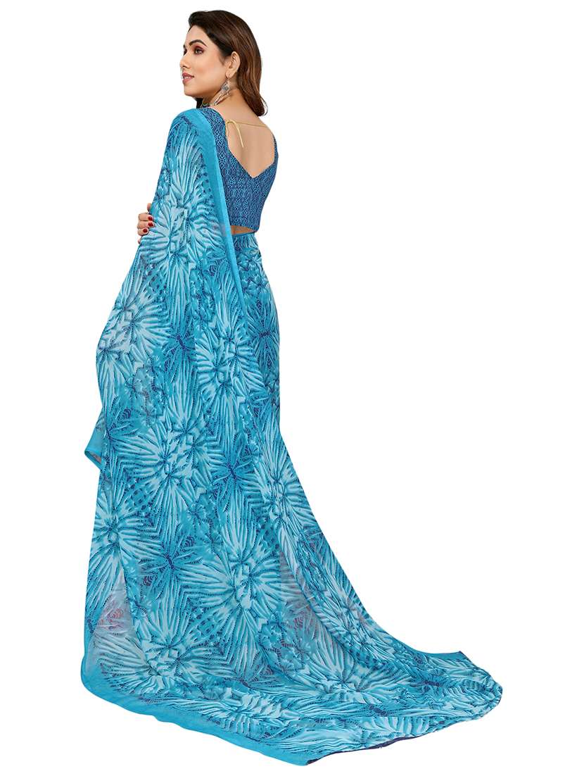 women printed casual wear saree with blouse - 22048320 -  Standard Image - 2