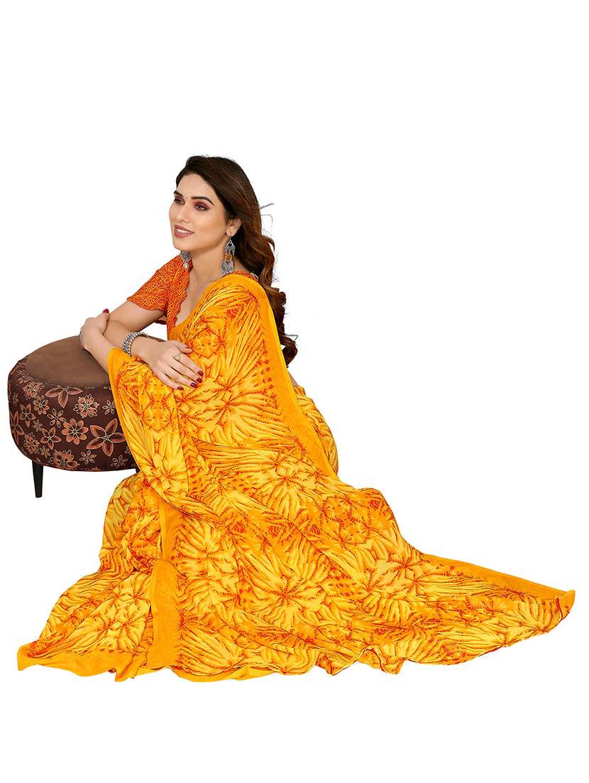 women printed casual wear saree with blouse - 22048323 -  Standard Image - 2