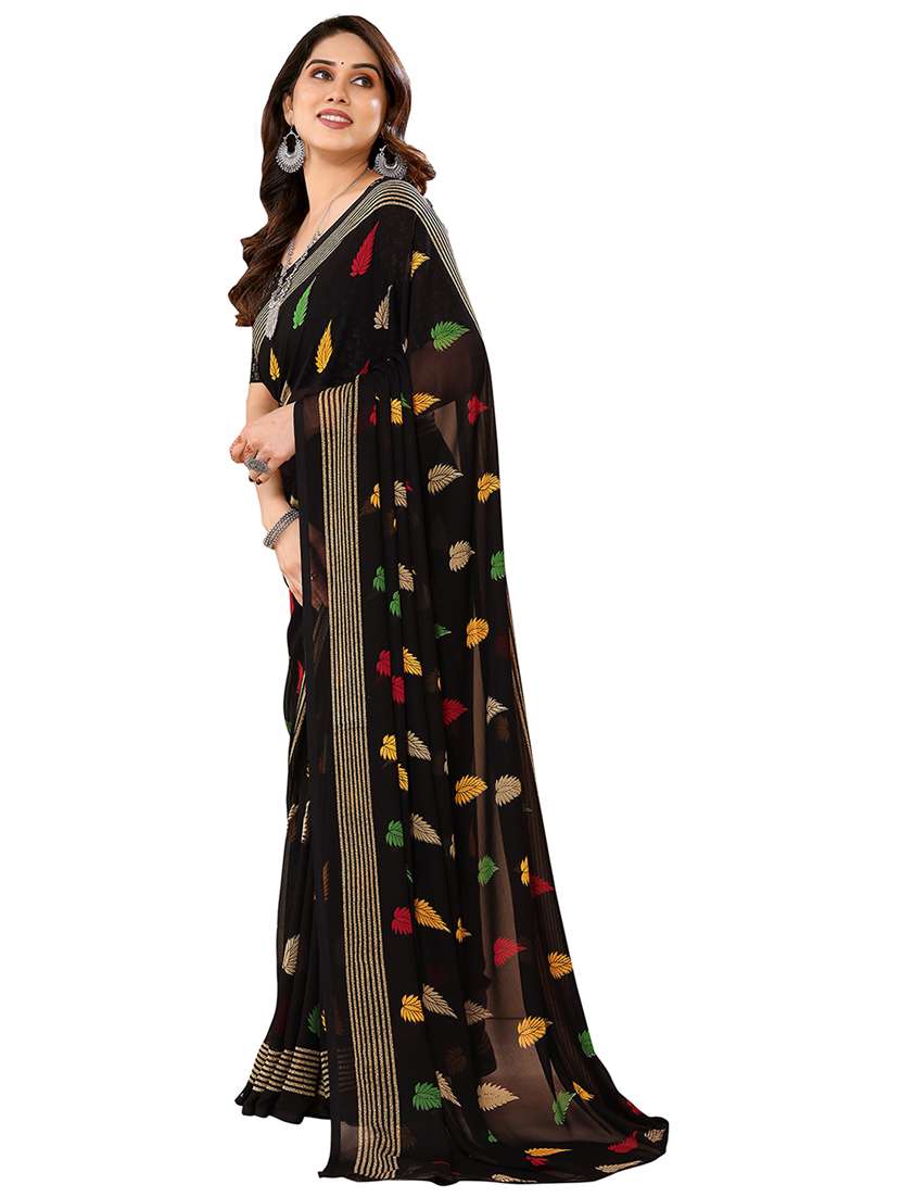 women printed casual wear saree with blouse - 22048352 -  Standard Image - 2