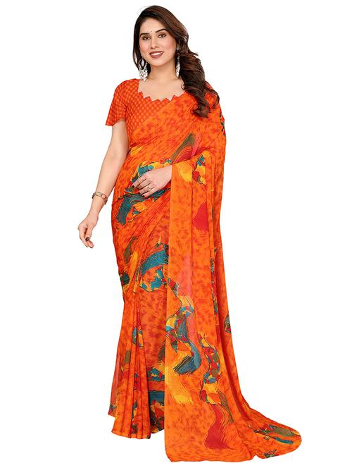 women printed casual wear saree with blouse - 22048355 -  Standard Image - 0