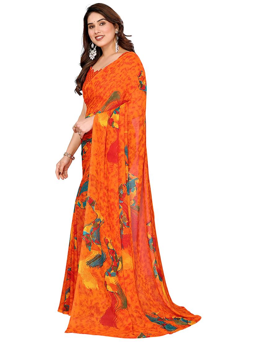 women printed casual wear saree with blouse - 22048355 - Standard Image - 2