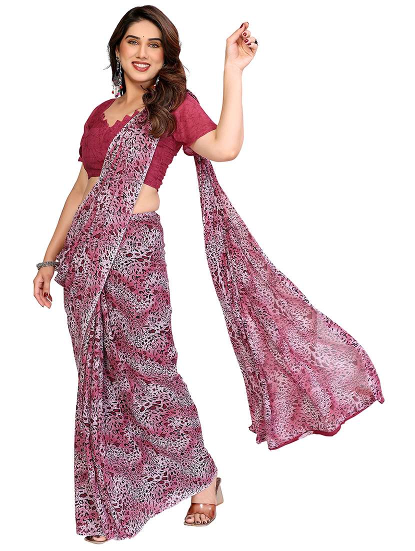 women printed casual wear saree with blouse - 22048369 -  Standard Image - 2