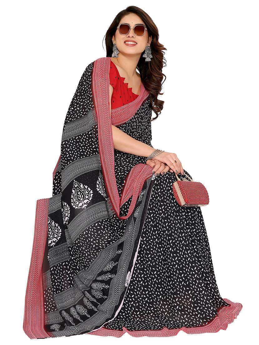 women printed casual wear saree with blouse - 22048403 -  Standard Image - 2