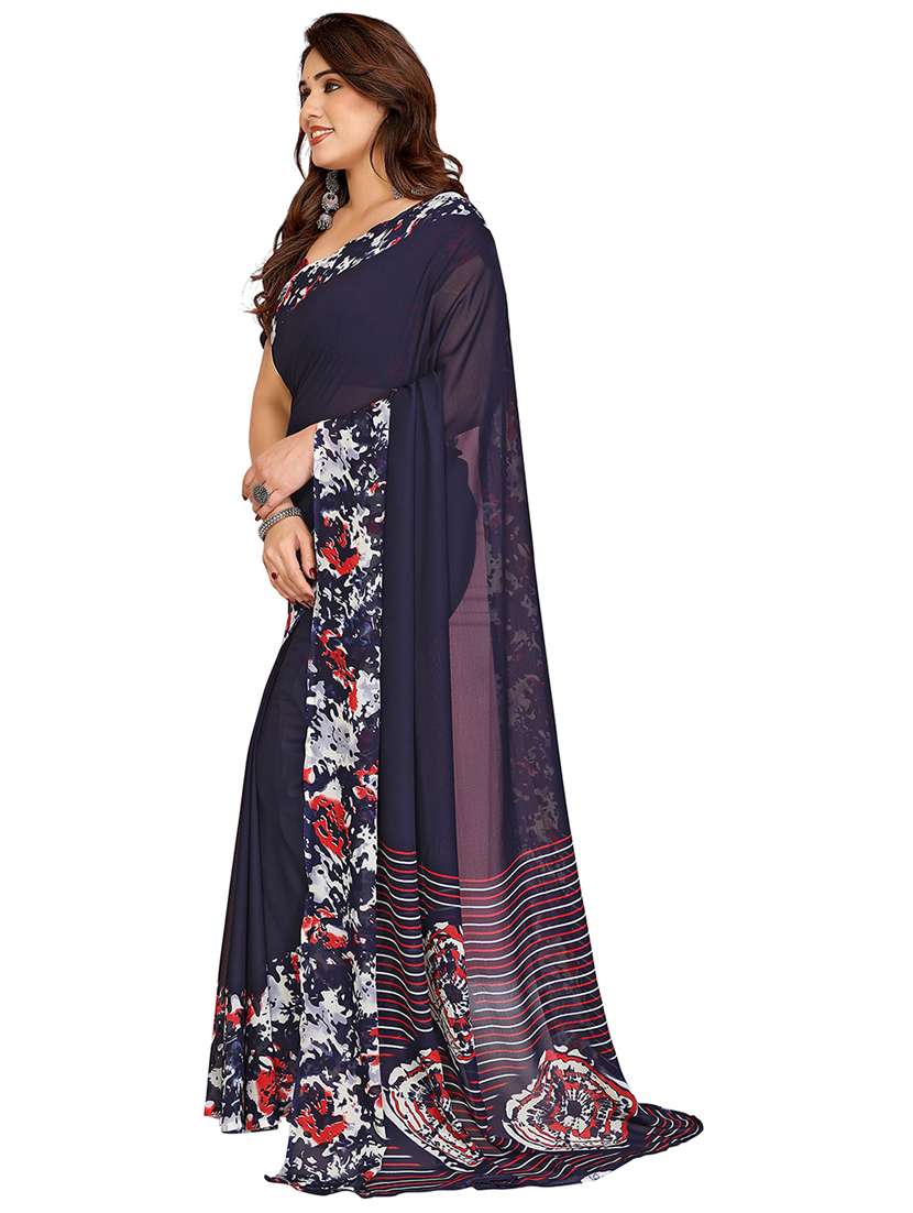 women printed casual wear saree with blouse - 22048443 -  Standard Image - 2