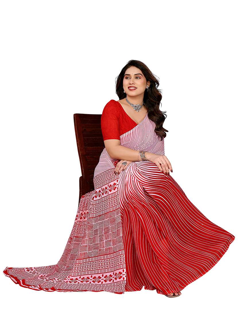 women printed casual wear saree with blouse - 22048463 -  Standard Image - 2