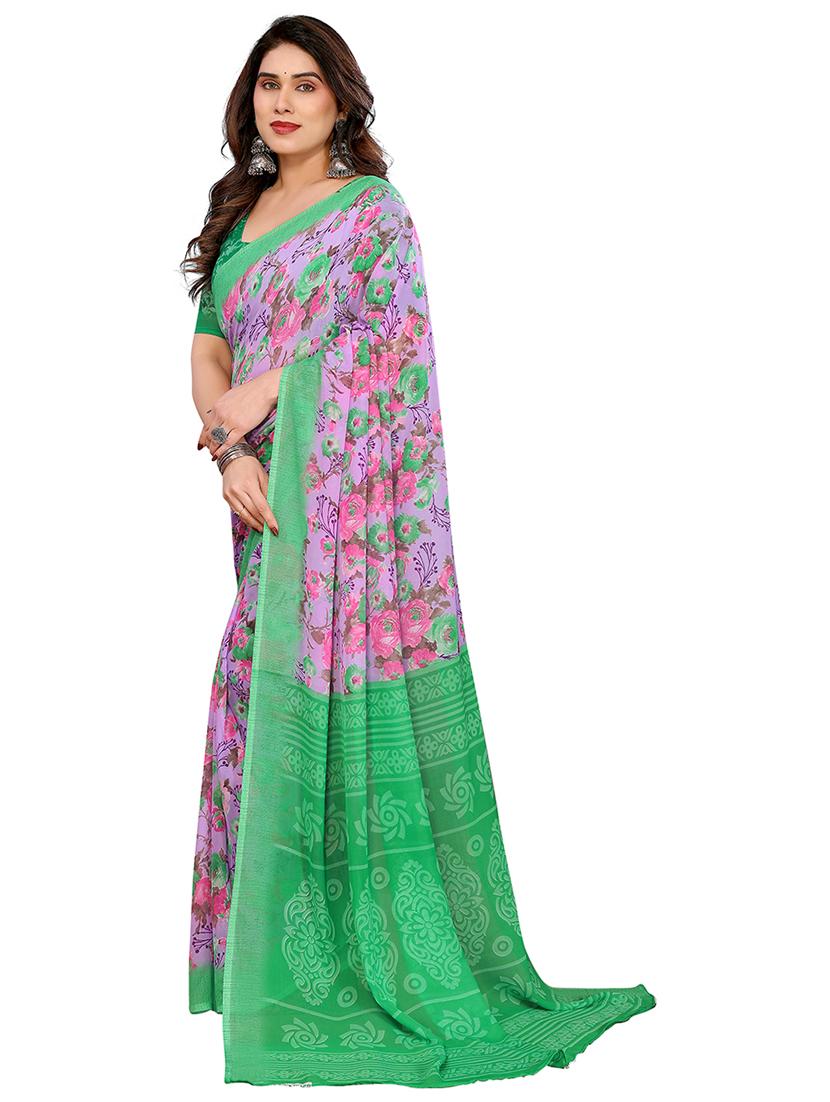 women printed casual wear saree with blouse - 22048487 - Standard Image - 2