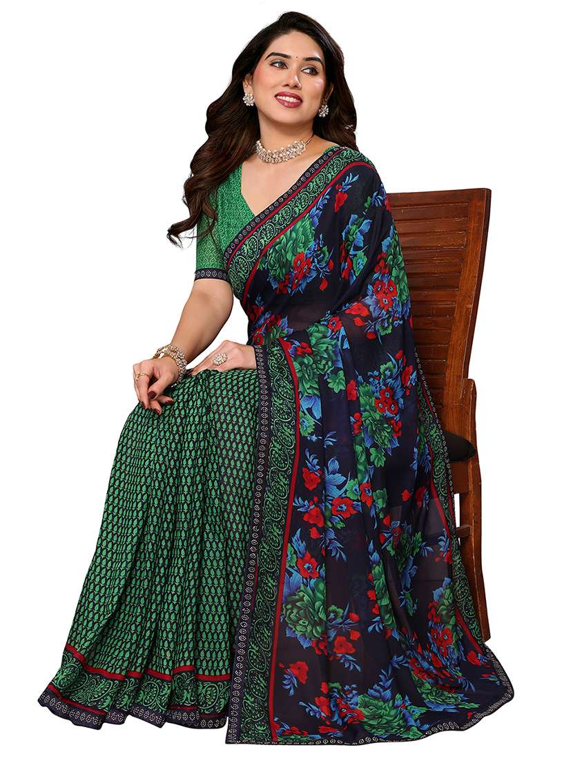 women printed casual wear saree with blouse - 22048495 - Standard Image - 2
