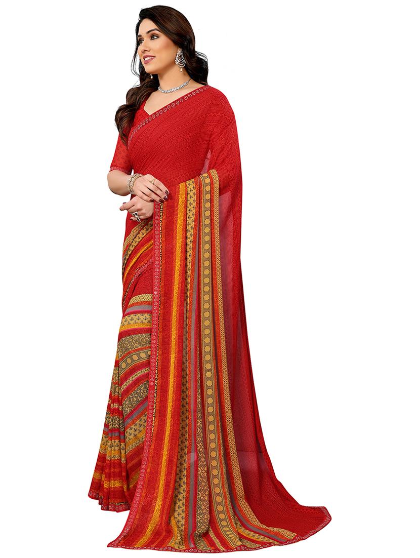 women printed casual wear saree with blouse - 22048497 - Standard Image - 2