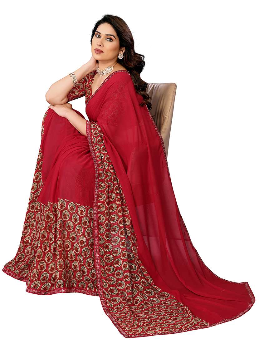 women printed casual wear saree with blouse - 22048505 - Standard Image - 2