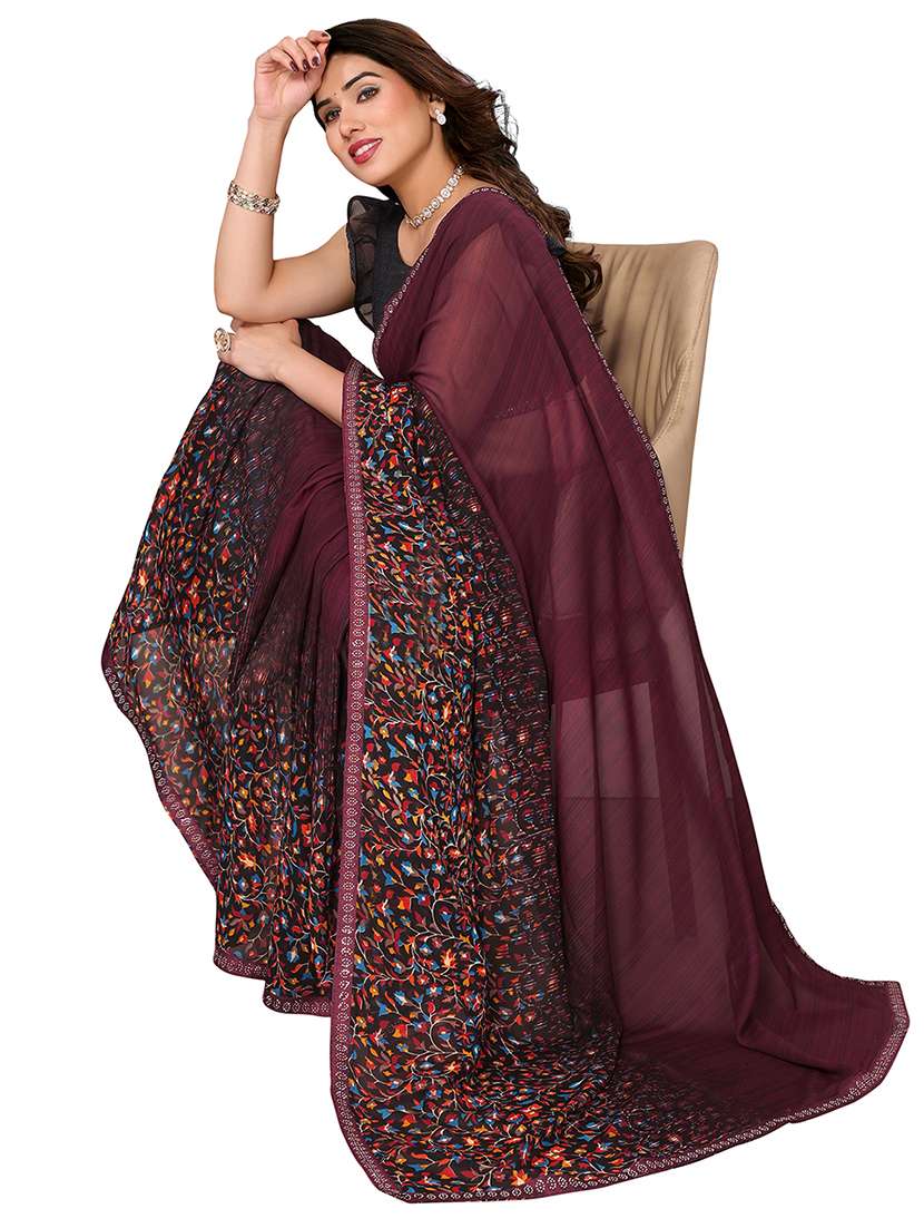 women printed casual wear saree with blouse - 22048510 -  Standard Image - 2