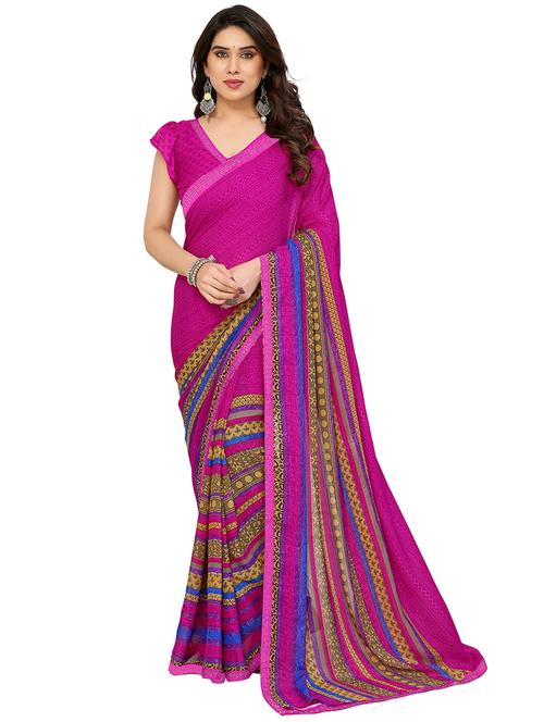 women printed casual wear saree with blouse - 22048523 - Standard Image - 0