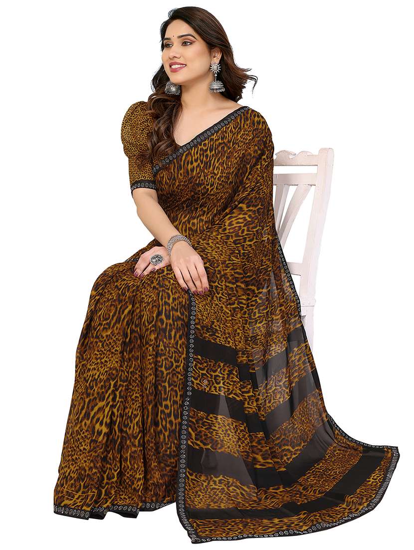 women printed casual wear saree with blouse - 22048532 -  Standard Image - 2
