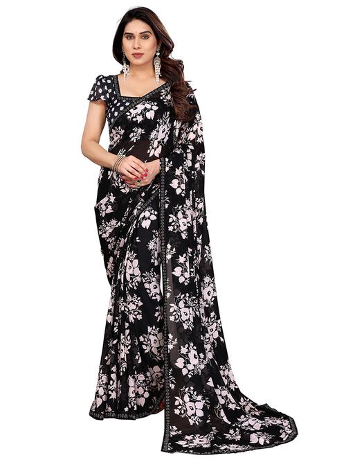 women printed casual wear saree with blouse - 22048536 - Standard Image - 0