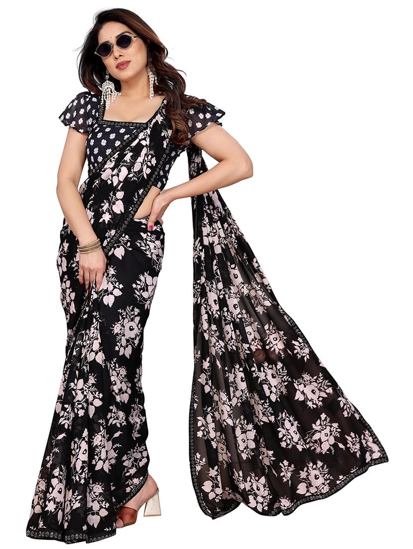 women printed casual wear saree with blouse - 22048536 - Standard Image - 2