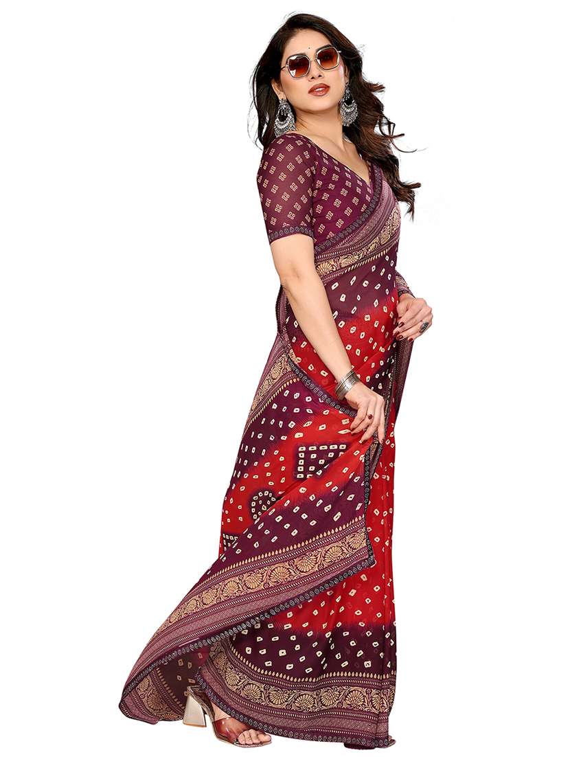 women printed casual wear saree with blouse - 22048540 -  Standard Image - 2