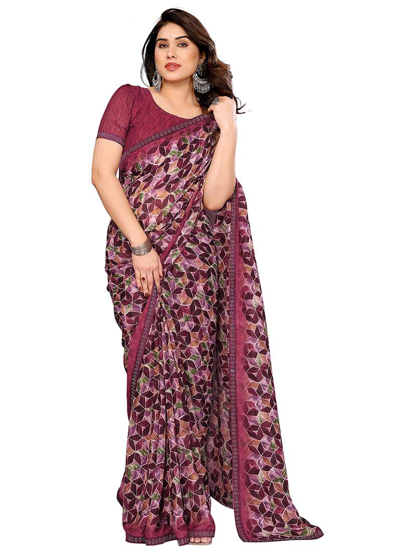 women printed casual wear saree with blouse - 22048544 -  Standard Image - 2