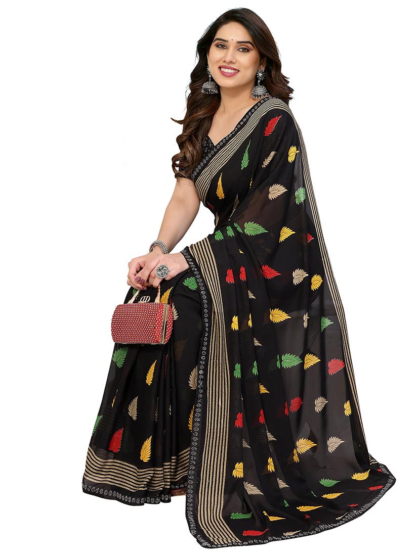 women printed casual wear saree with blouse - 22048546 - Standard Image - 2