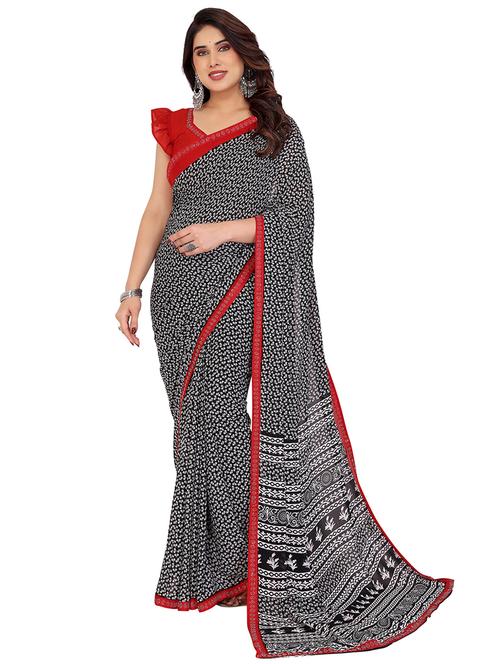 women printed casual wear saree with blouse - 22048549 - Standard Image - 0