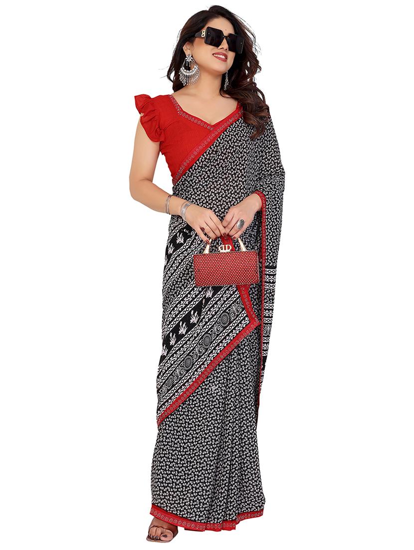 women printed casual wear saree with blouse - 22048549 - Standard Image - 2