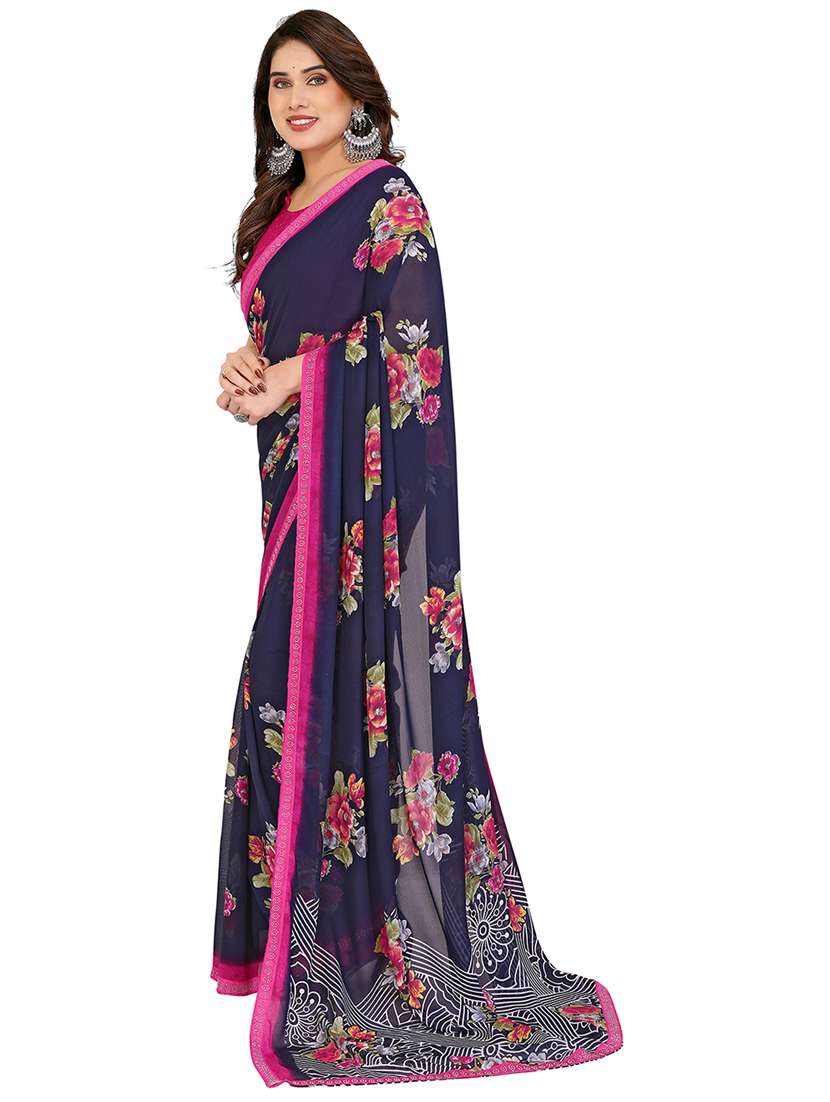 women printed casual wear saree with blouse - 22048551 -  Standard Image - 2