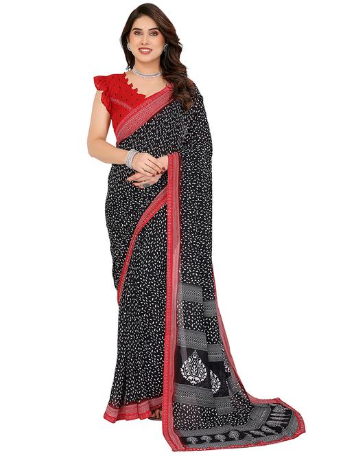 women printed casual wear saree with blouse - 22048555 - Standard Image - 0