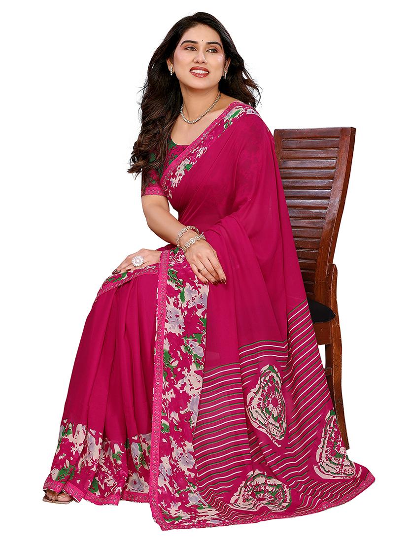 women printed casual wear saree with blouse - 22048569 - Standard Image - 2