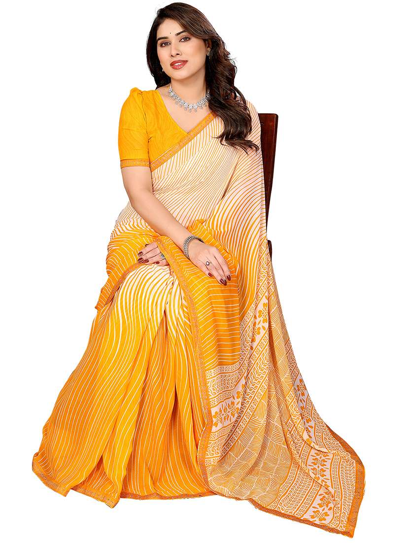 women printed casual wear saree with blouse - 22048584 -  Standard Image - 2