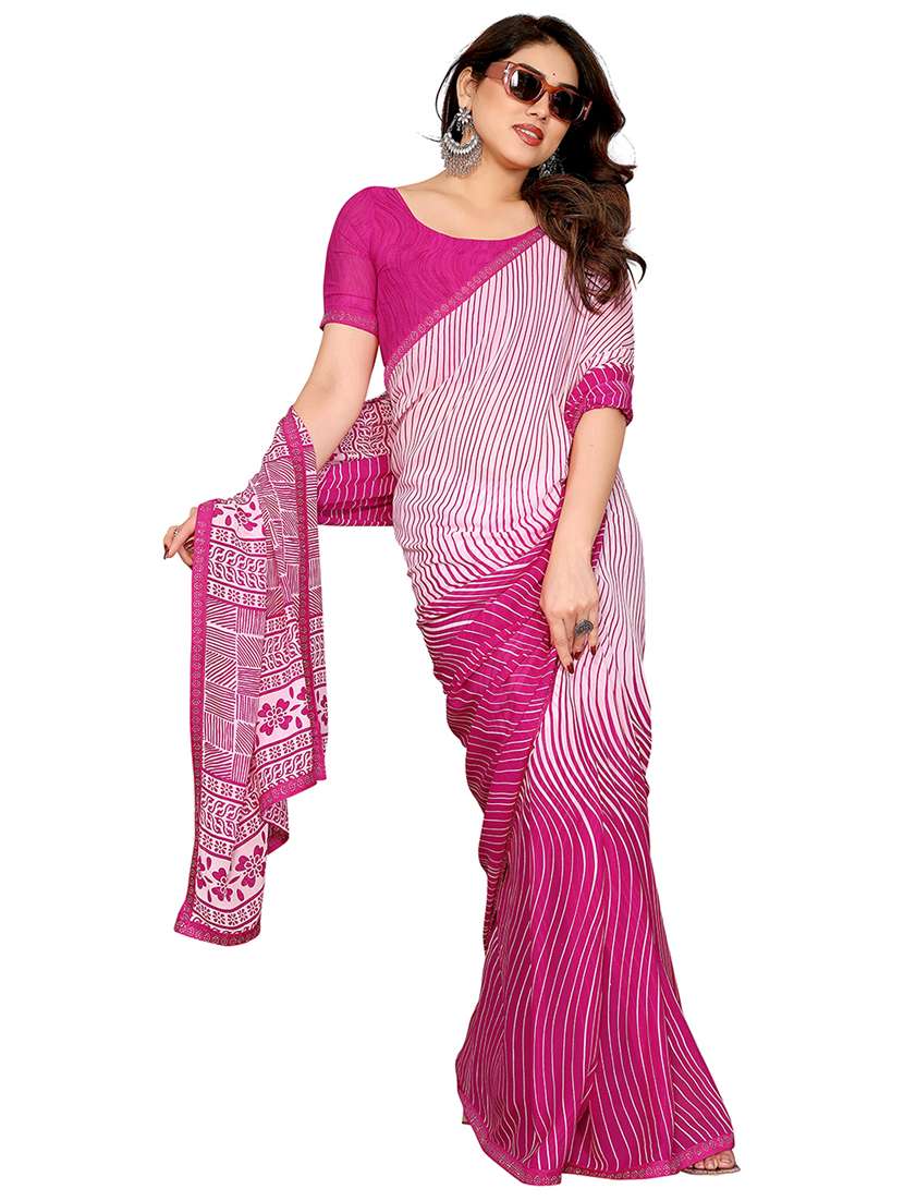 women printed casual wear saree with blouse - 22048585 -  Standard Image - 2