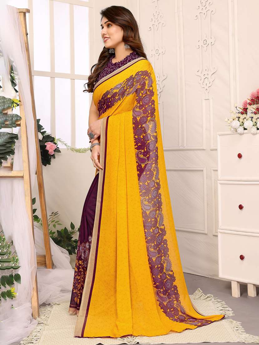 women printed casual wear saree with blouse - 22048606 -  Standard Image - 2