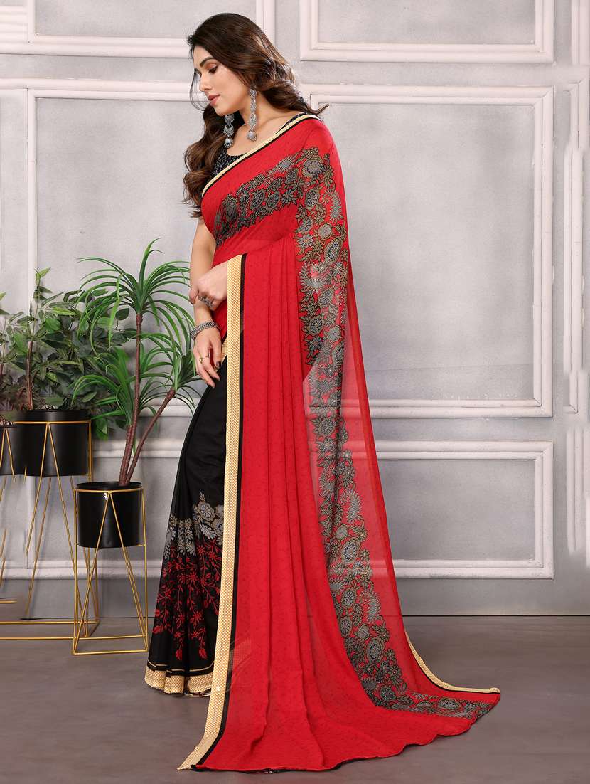 women printed casual wear saree with blouse - 22048607 -  Standard Image - 2