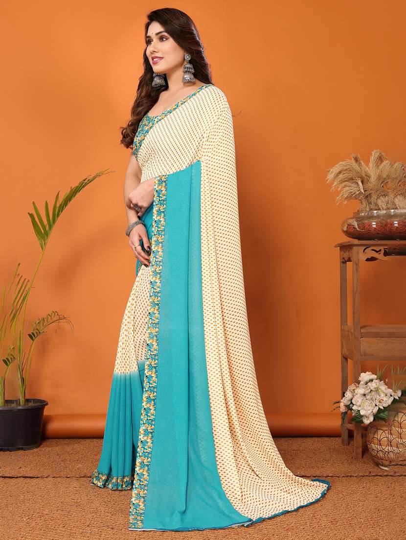 women printed casual wear saree with blouse - 22048608 -  Standard Image - 2