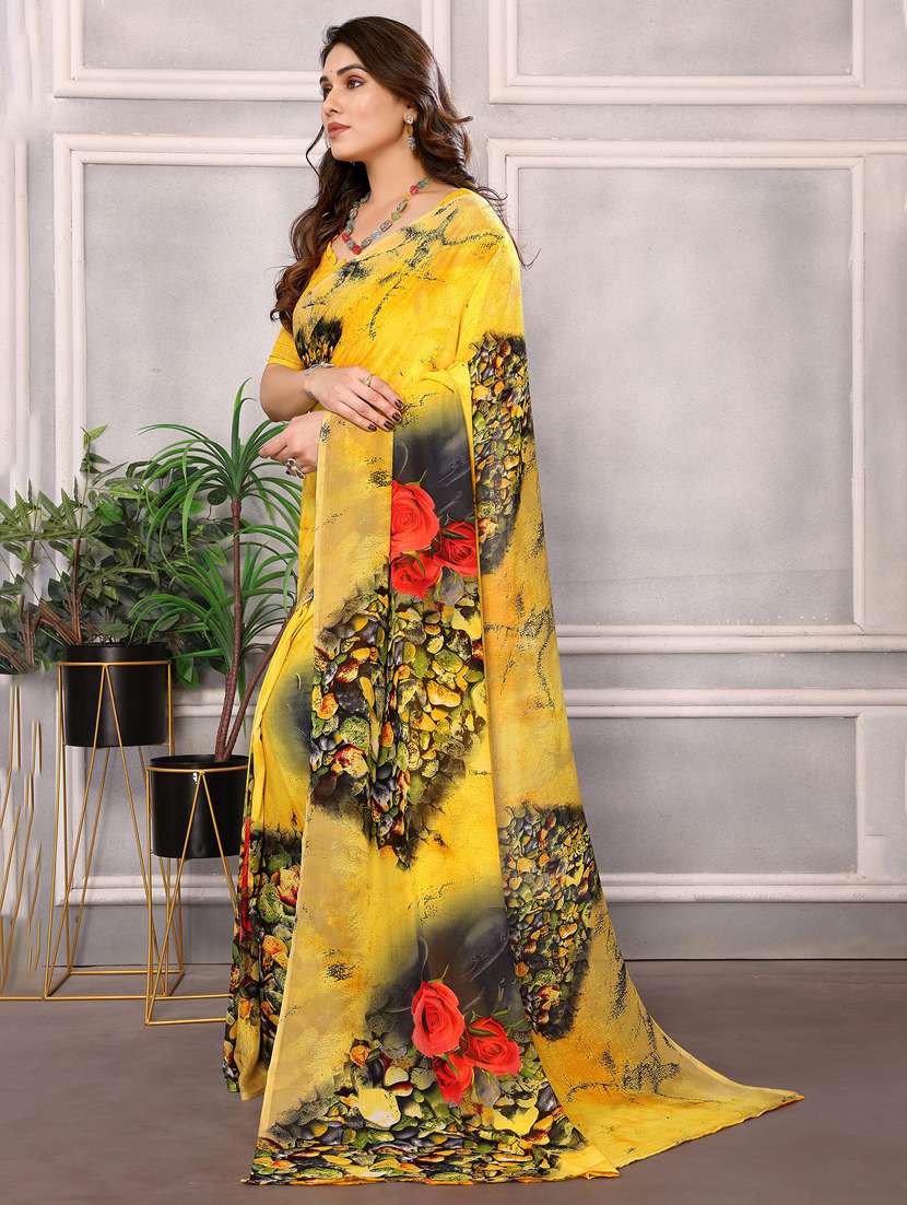 women printed casual wear saree with blouse - 22048620 -  Standard Image - 2