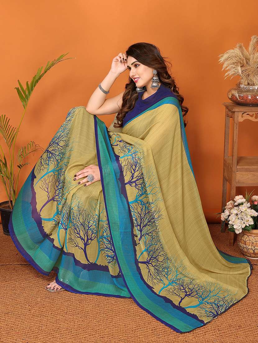 women printed casual wear saree with blouse - 22048621 -  Standard Image - 2