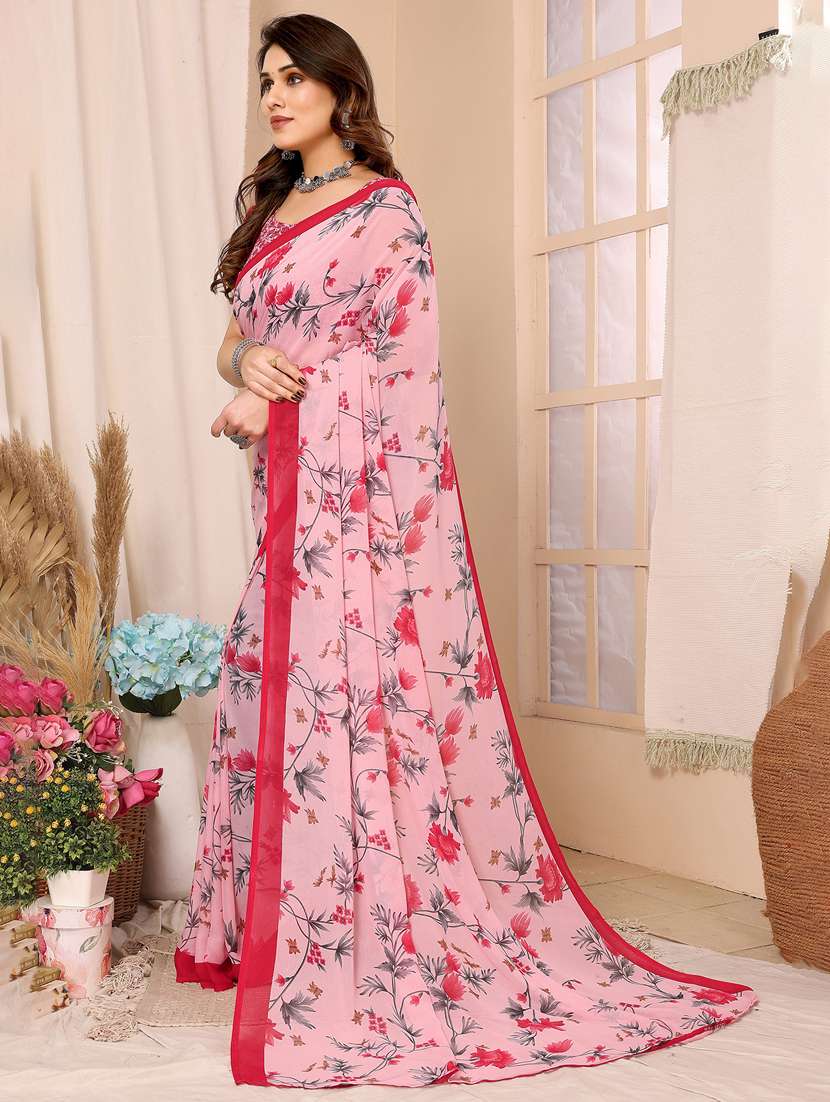 women printed casual wear saree with blouse - 22048631 -  Standard Image - 2