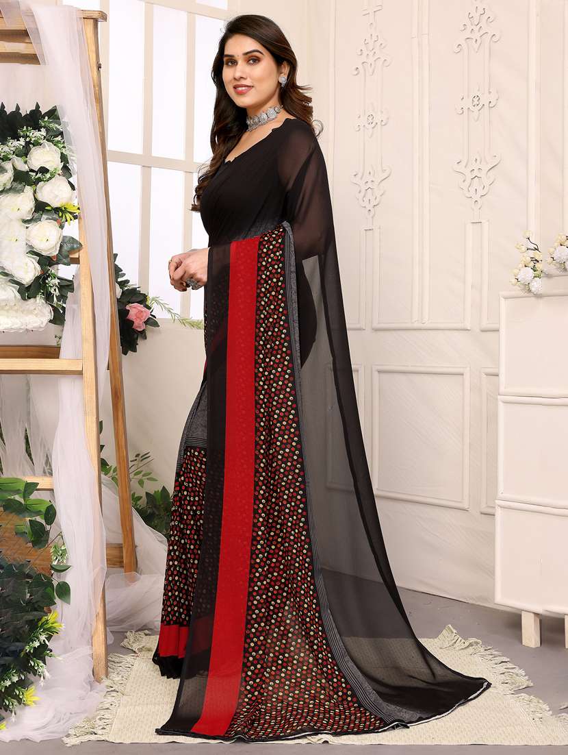 women printed casual wear saree with blouse - 22048632 -  Standard Image - 2