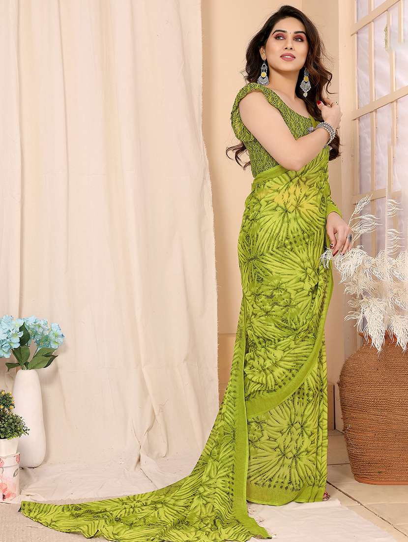 women printed casual wear saree with blouse - 22048659 -  Standard Image - 2
