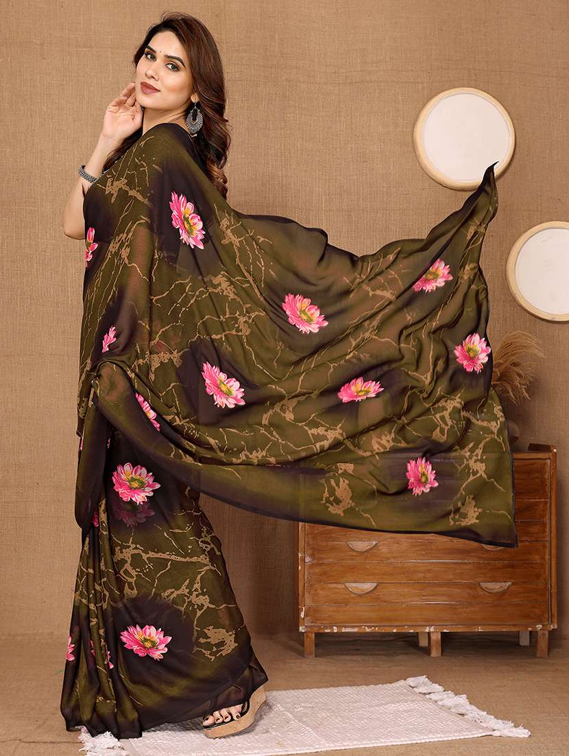 women printed casual wear saree with blouse - 22048666 -  Standard Image - 2