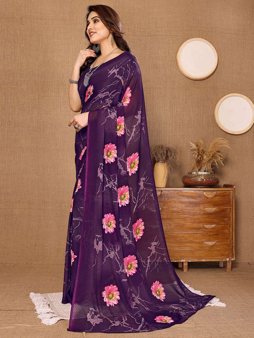women printed casual wear saree with blouse - 22048667 -  Standard Image - 2