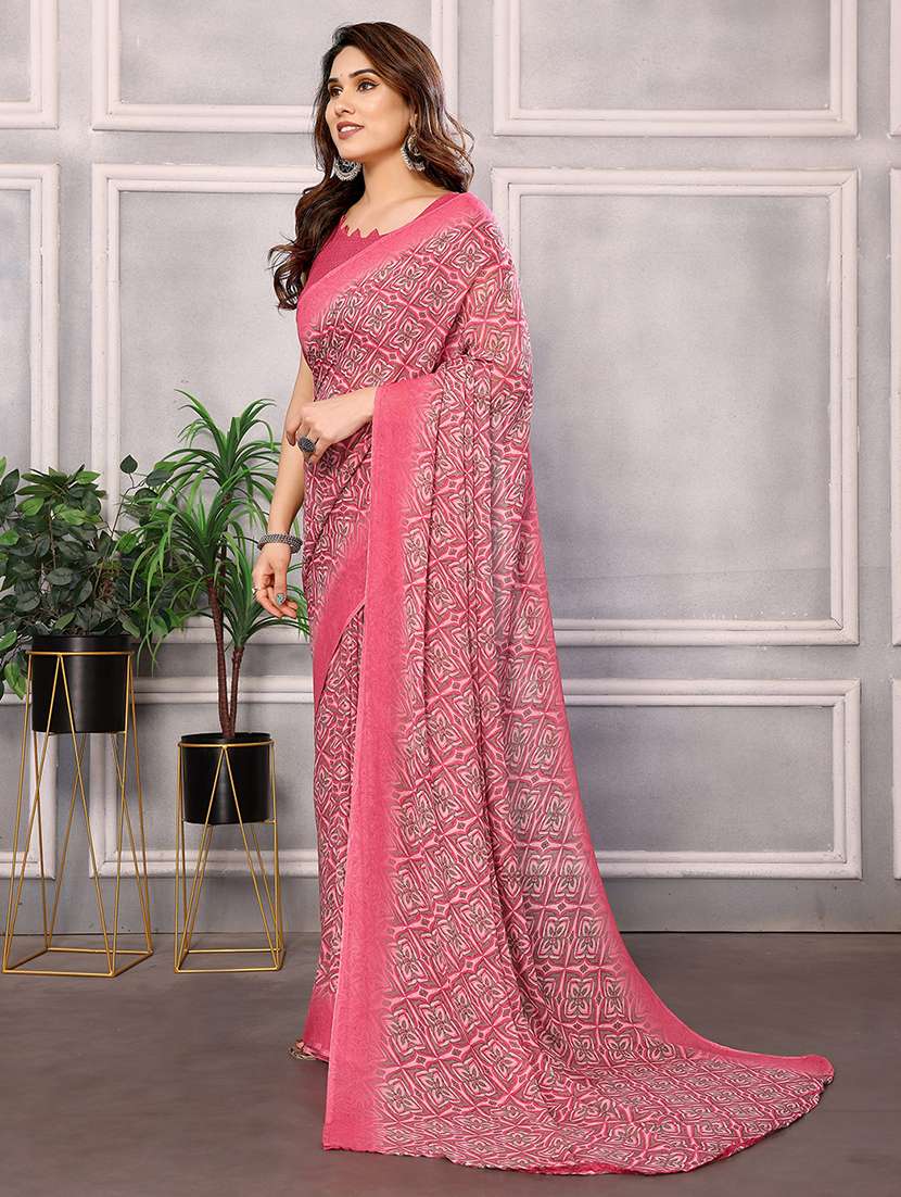 women printed casual wear saree with blouse - 22048685 -  Standard Image - 2